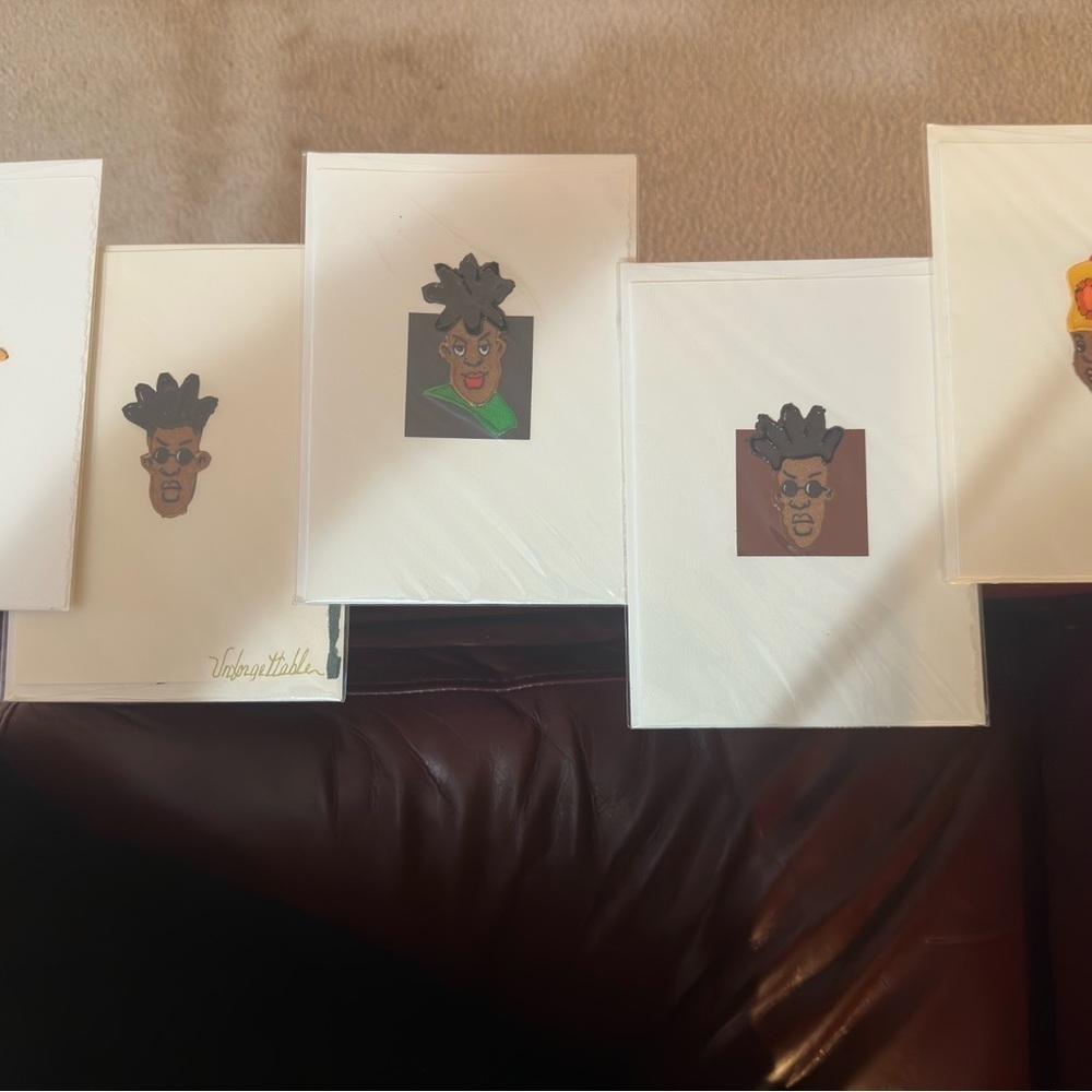 Contemporary Handmade Art Prints or Greeting Cards- Set of 5